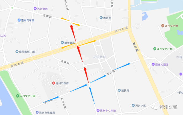 (东门中路单行线示意图) (东门中路单行线示意图)