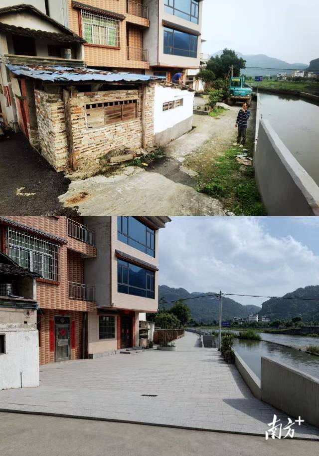 河道入口对比。